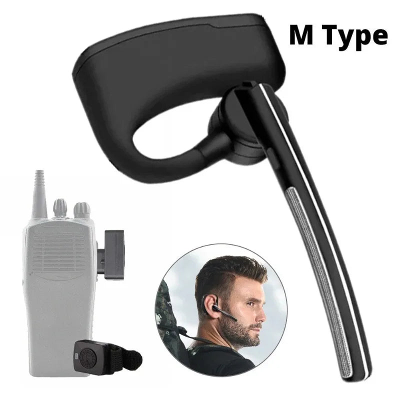 Bluetooth Earpiece Headset with PTT MIC for Moto CP200 CP200D CP185 CLS1410 CLS1110 BRP40 DTR650 RDU2020 RDU4100 Yaesu FT-4XR