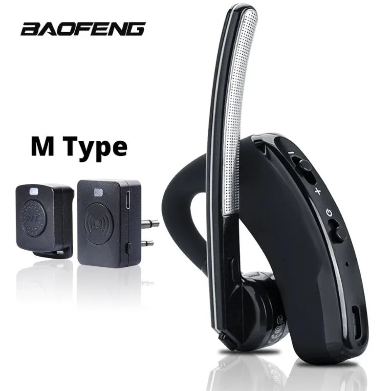 Bluetooth Earpiece Headset with PTT MIC for Moto CP200 CP200D CP185 CLS1410 CLS1110 BRP40 DTR650 RDU2020 RDU4100 Yaesu FT-4XR