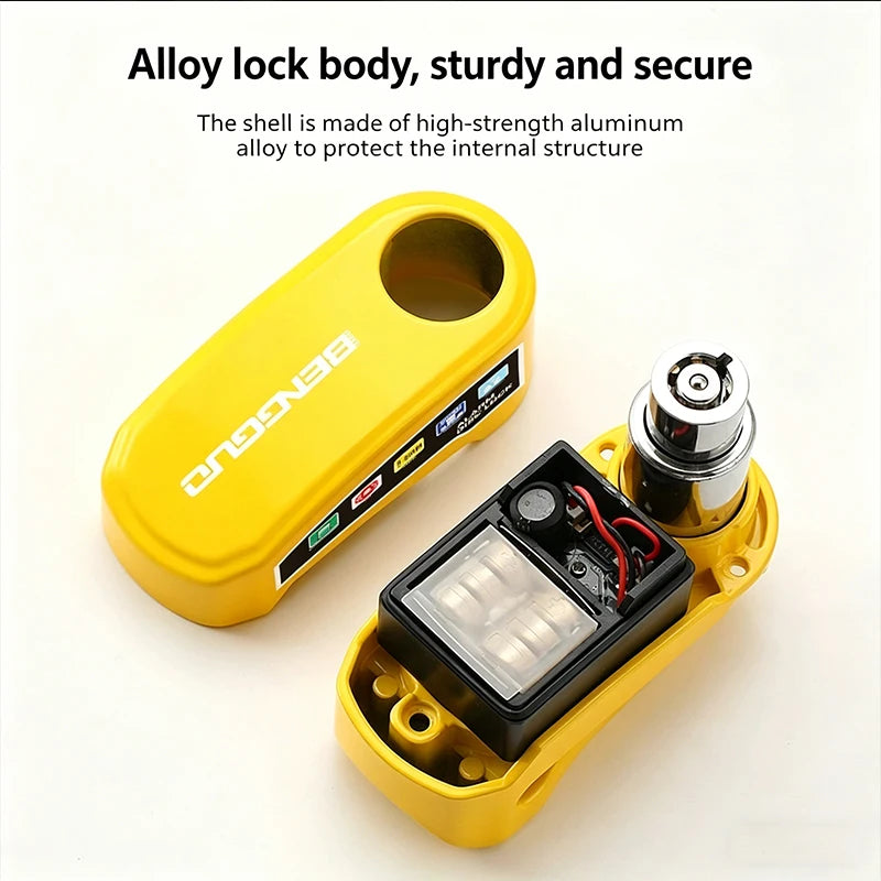 Alarm Disc Lock Anti Theft 110dB Waterproof Motorcycle Disc Brake Lock Aluminum Alloy with Reminder Cable for Scooter Bike Parts