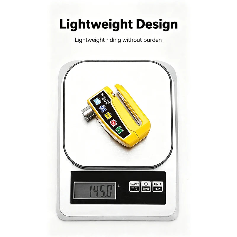 Alarm Disc Lock Anti Theft 110dB Waterproof Motorcycle Disc Brake Lock Aluminum Alloy with Reminder Cable for Scooter Bike Parts