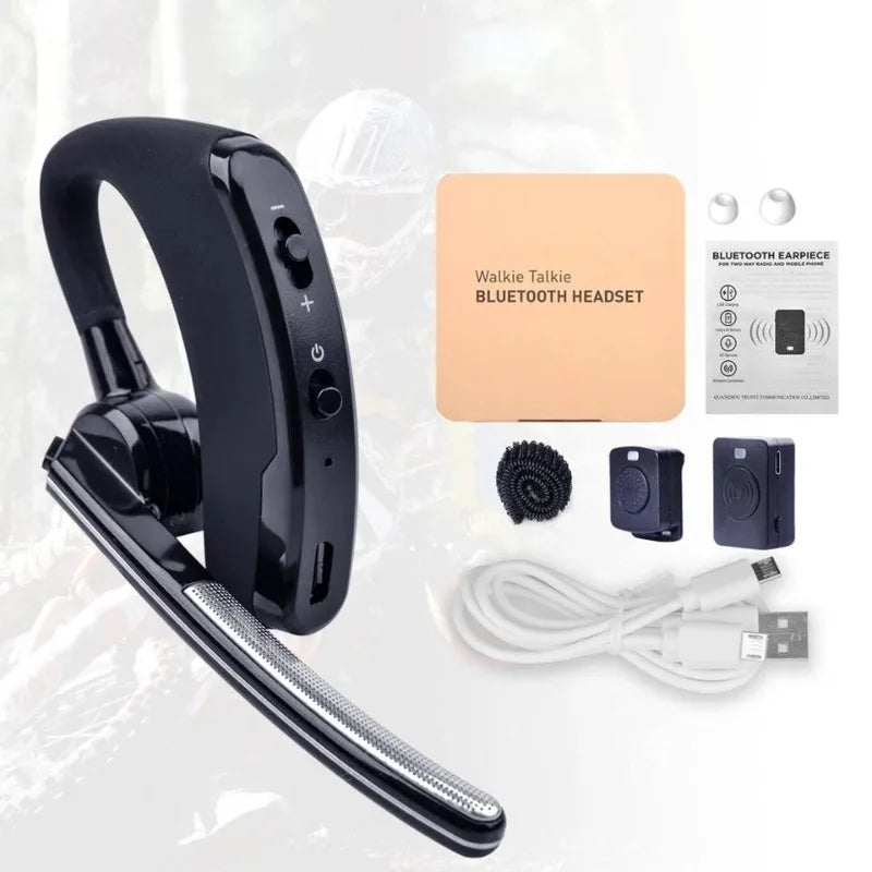 Bluetooth Earpiece Headset with PTT MIC for Moto CP200 CP200D CP185 CLS1410 CLS1110 BRP40 DTR650 RDU2020 RDU4100 Yaesu FT-4XR