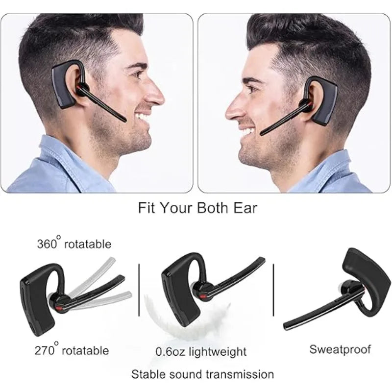 Bluetooth Earpiece Headset with PTT MIC for Moto CP200 CP200D CP185 CLS1410 CLS1110 BRP40 DTR650 RDU2020 RDU4100 Yaesu FT-4XR